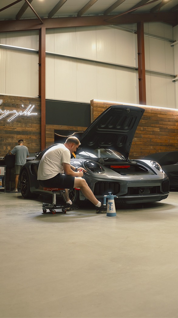 approach Detailing a car in the Caygill workshop